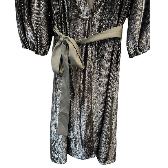 NWT ALICE + OLIVIA Anne Sequin Long Sleeve Wrap Dress Size 2 - Picture 8 of 13